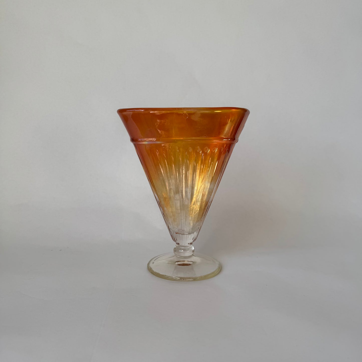 Antique Marigold Orange Fan Vase