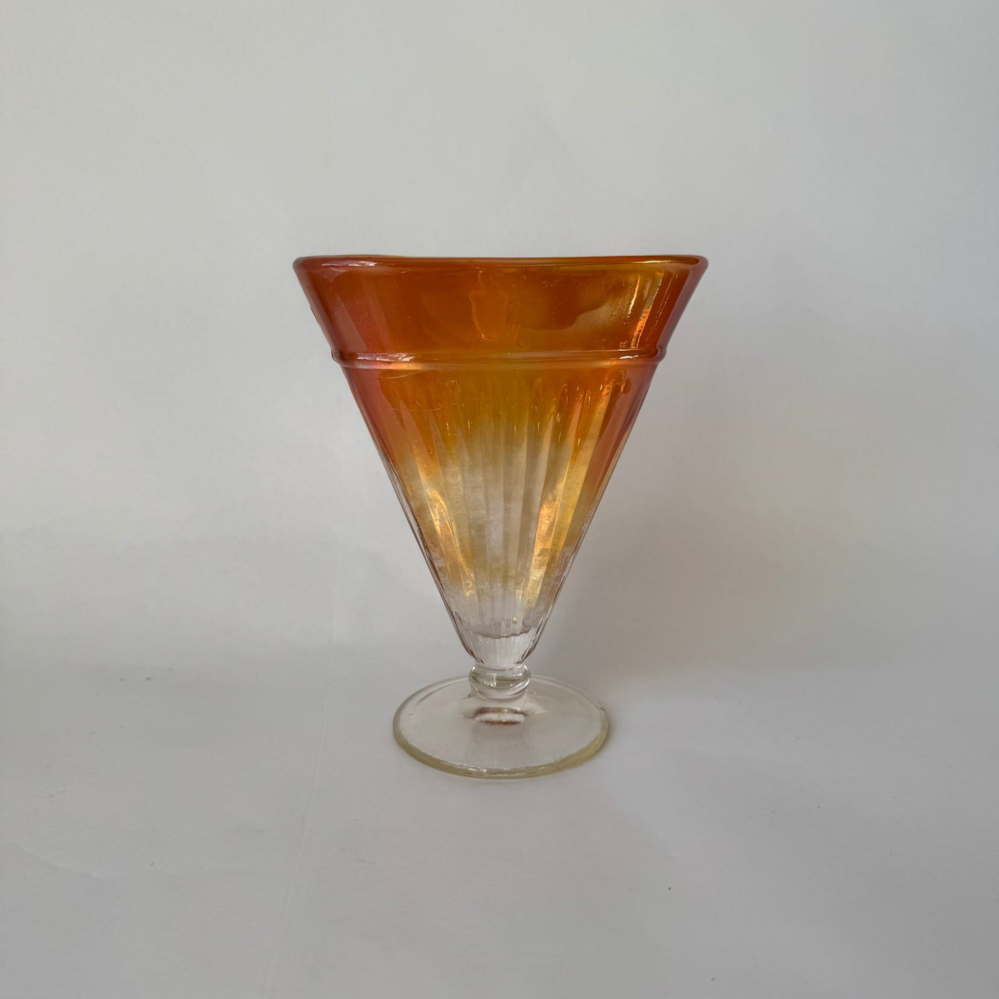 Antique Marigold Orange Fan Vase