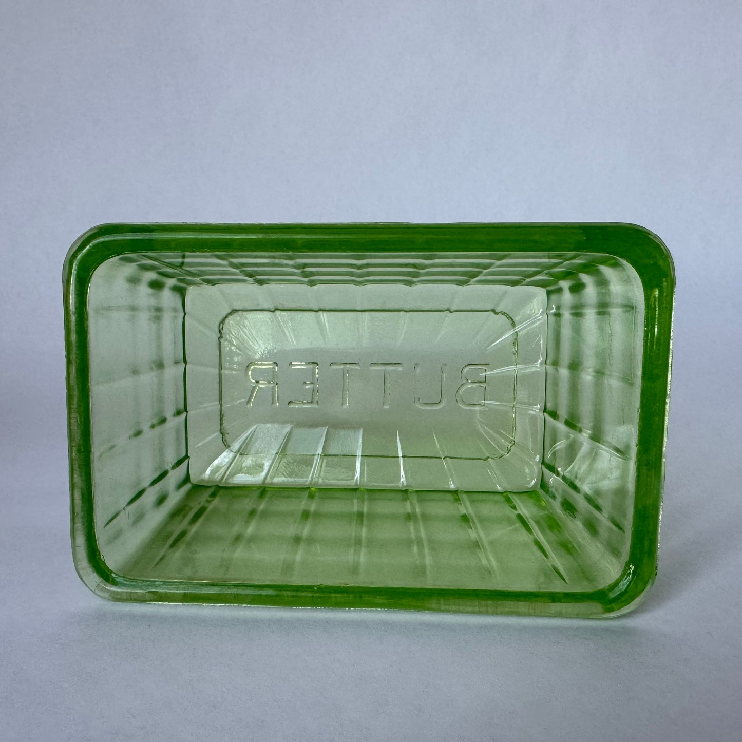 Uranium Glass Butter Dish