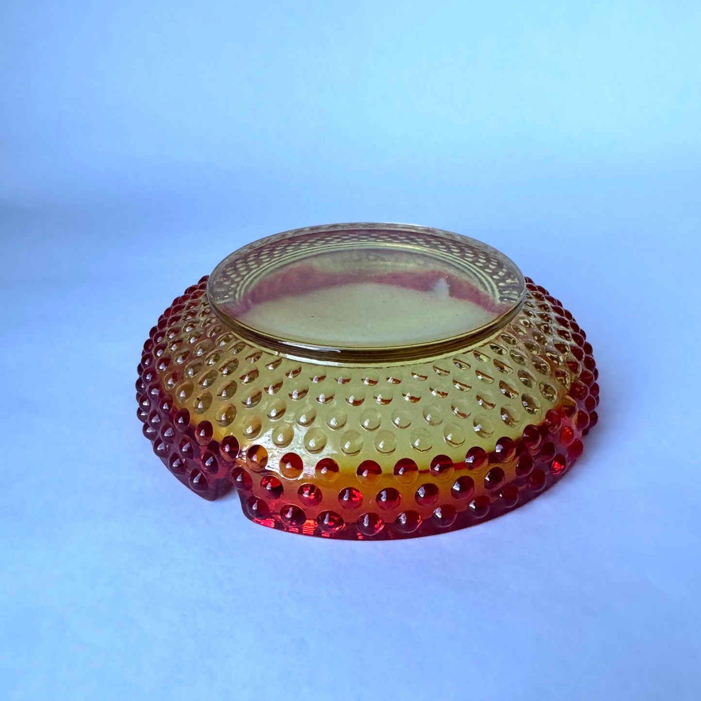 Amberina Hobnail Ashtray