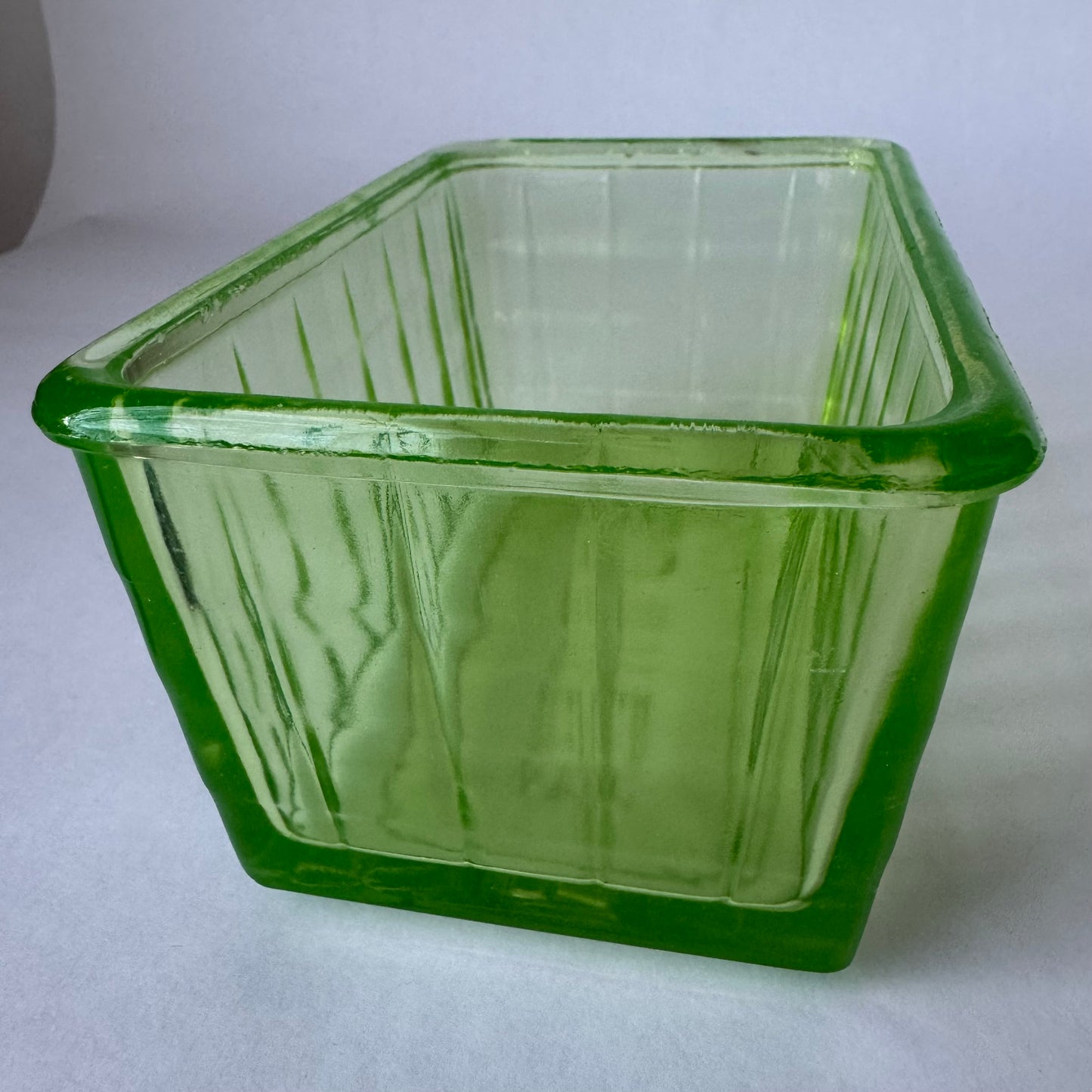 Uranium Glass Butter Dish