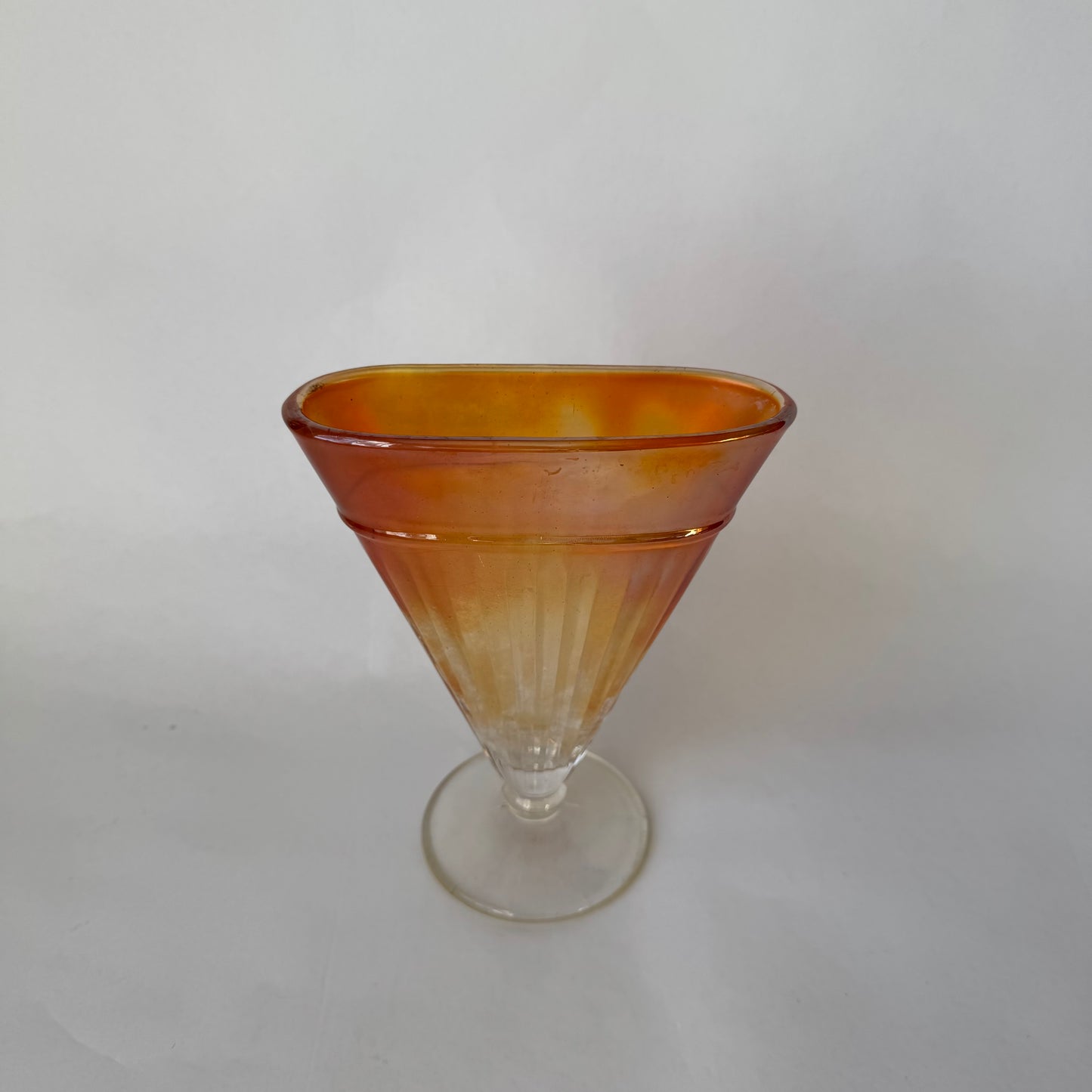 Antique Marigold Orange Fan Vase
