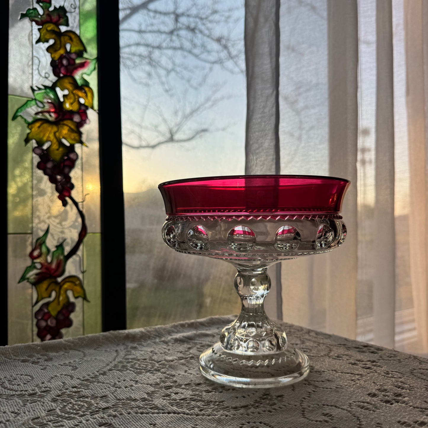Indiana Glass Pedestal Compote Wedding Bowl