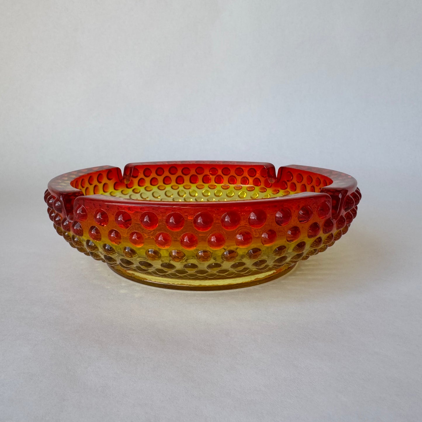 Amberina Hobnail Ashtray