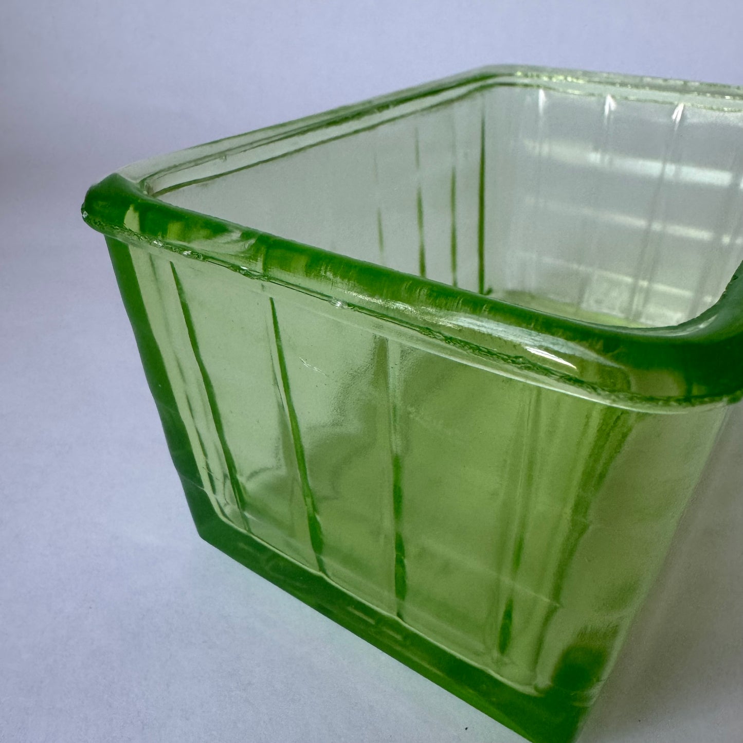 Uranium Glass Butter Dish