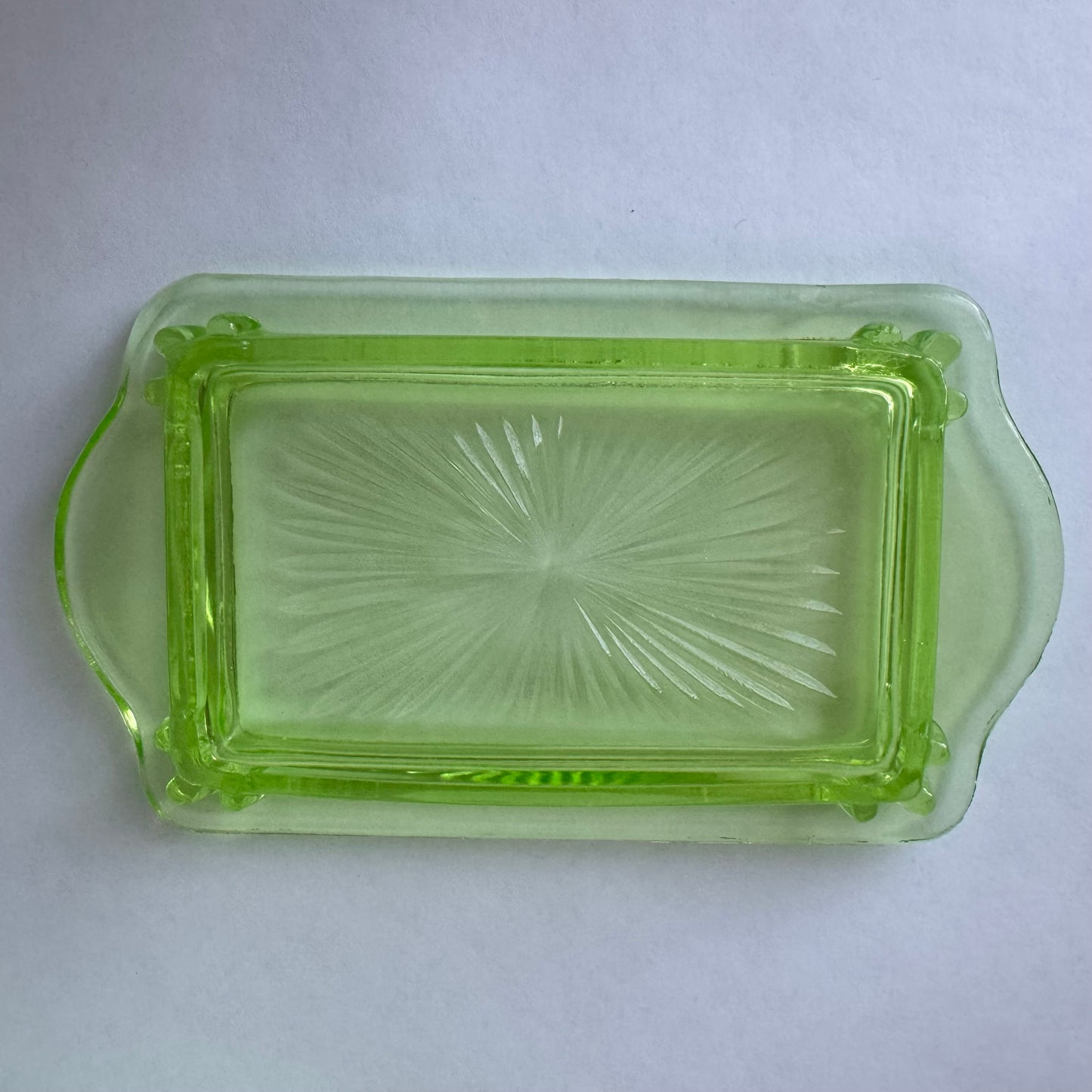 Uranium Glass Butter Dish