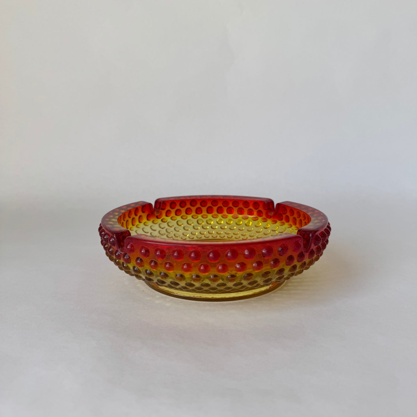 Amberina Hobnail Ashtray