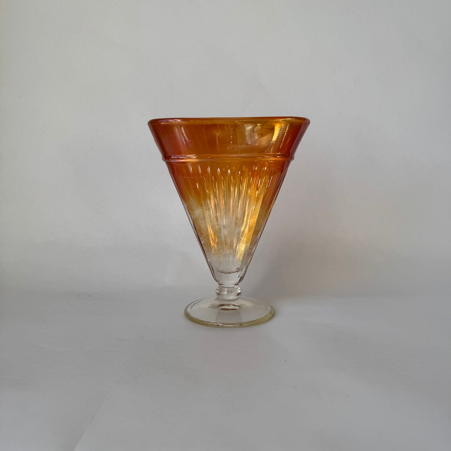 Antique Marigold Orange Fan Vase