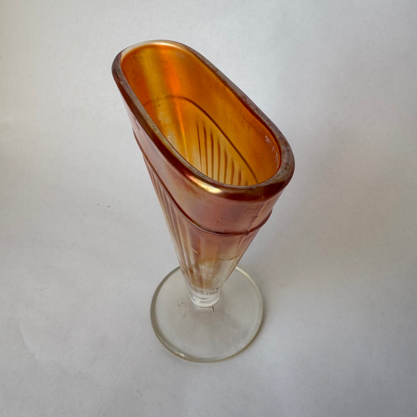 Antique Marigold Orange Fan Vase